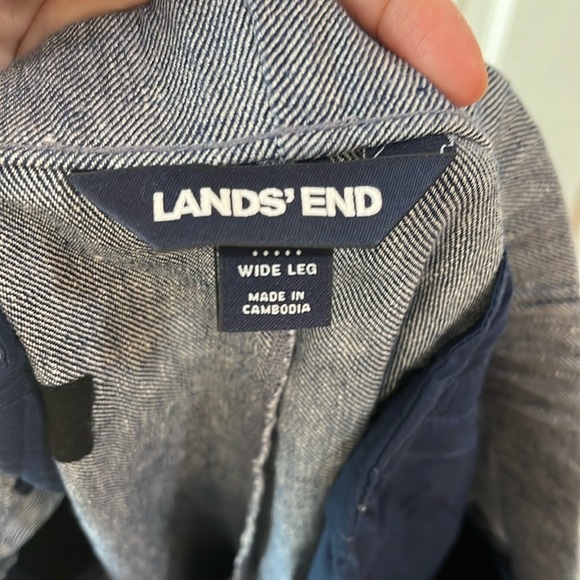 Lands' End Linen Blend High Rise Wide Leg Pull On Career Pants - Size 22W - Picture 8 of 11